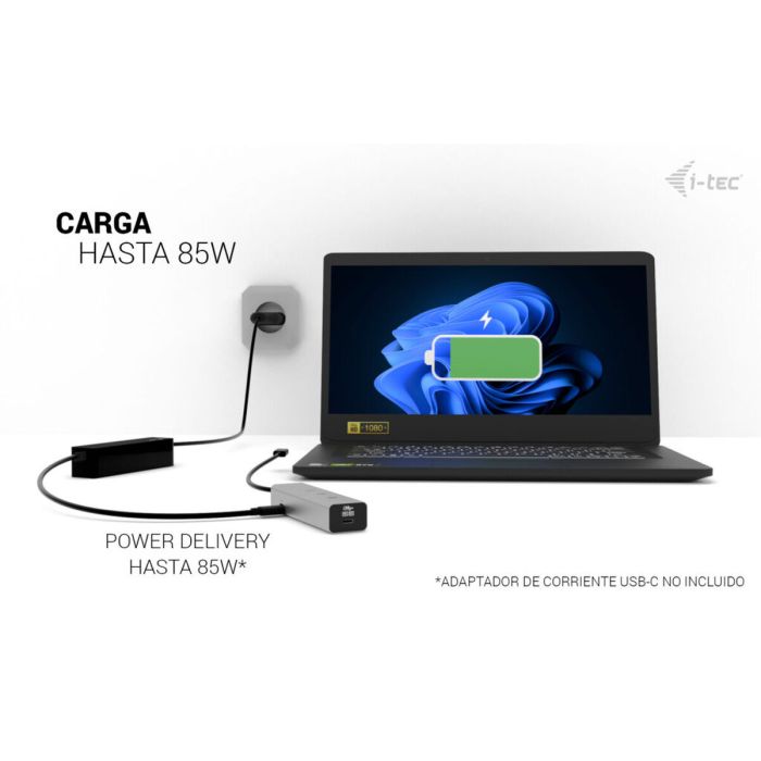 Hub USB i-Tec C31HUBMETAL8KPDPRO Argenté 3 Hub USB i-Tec C31HUBMETAL8KPDPRO Argenté 3