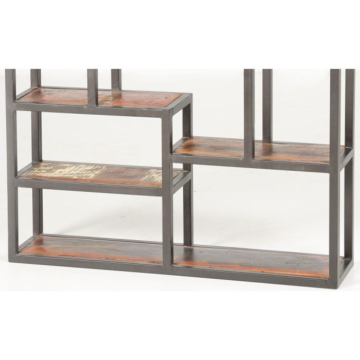 Étagère murale en métal et bois recyclé noir 80x80x18 cm - Étagère industrielle et rustique pour décoration intérieure 4 Étagère murale en métal et bois recyclé noir 80x80x18 cm - Étagère industrielle et rustique pour décoration intérieure 4