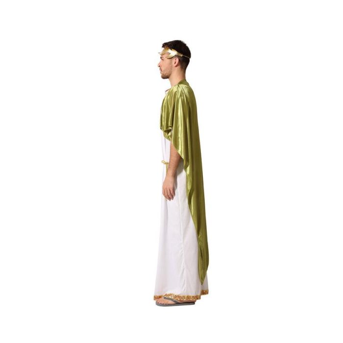 Déguisement Adulte Romain Homme pour Carnaval - Costume Romain Tunique Cinturón Diadema - Blanc - Taille XL