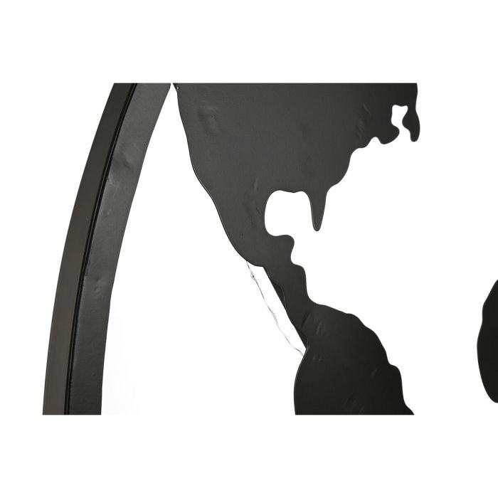 Décoration murale Home ESPRIT Blanc Noir Mappemonde Loft 100 x 1 x 100 cm (2 Unités) 3