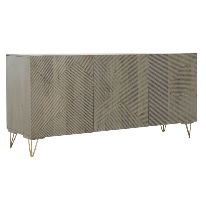 Buffet DKD Home Decor Gris Doré Métal Bois de manguier 160 x 45 x 75 cm 1