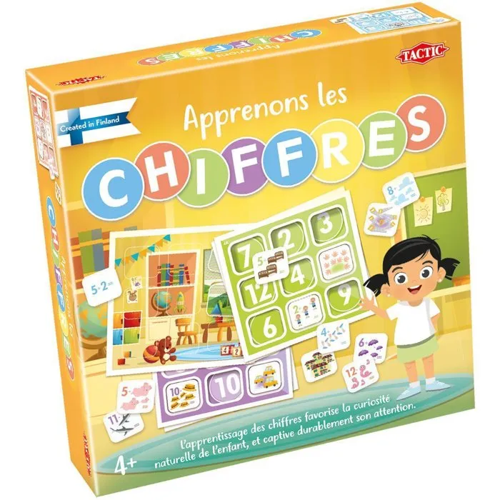 Tactic - Jeu éducatif Apprenons les chiffres - 8 plateaux, 72 exercices - Pour enfants dès 4 ans - 2 joueurs et plus Tactic - Jeu éducatif Apprenons les chiffres - 8 plateaux, 72 exercices - Pour enfants dès 4 ans - 2 joueurs et plus