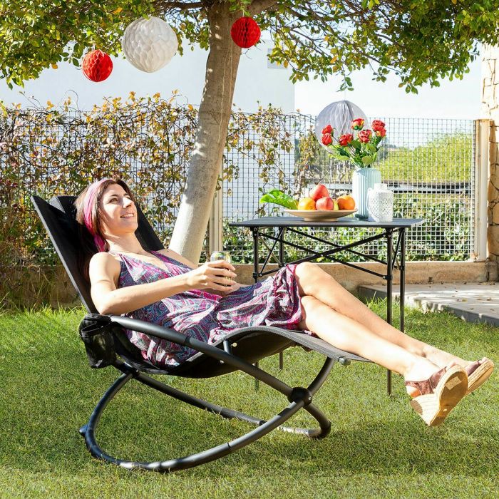 Chaise Longue Pliante à Bascule Orbitale Rockorb InnovaGoods 8 Chaise Longue Pliante à Bascule Orbitale Rockorb InnovaGoods 8