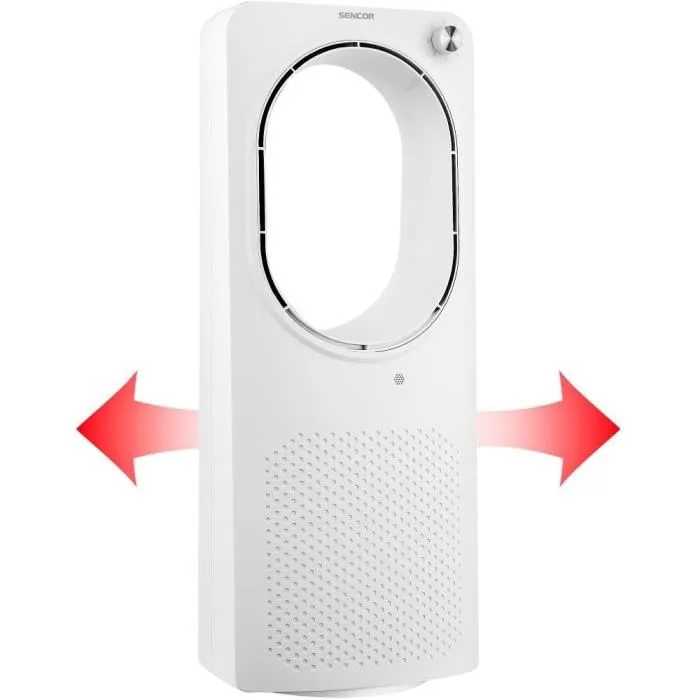 Sencor SFT 2403WH Ventilateur Tour sans Pales, 3 Vitesses, Oscillation 50°, Silencieux 55 dB - Blanc