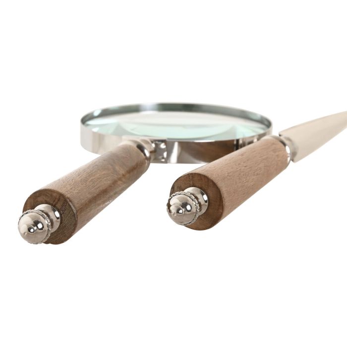 Loupe Home ESPRIT Verre Acier Acacia 8 x 8 x 30 cm 1