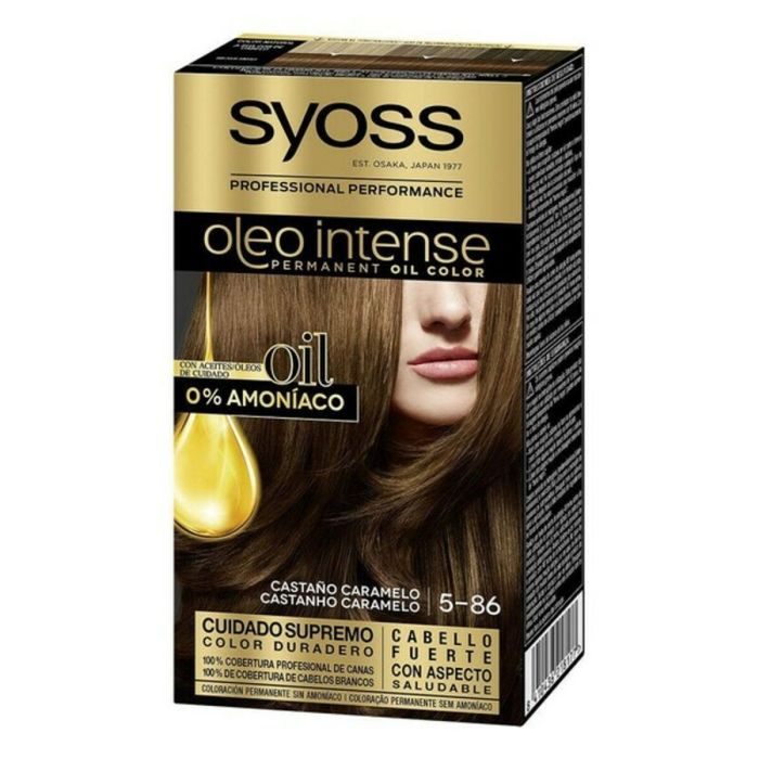 Teinture permanente Syoss Olio Intense Sans ammoniaque Nº 5,86 Marron Caramel