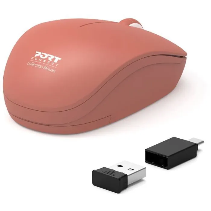 PORT Designs - 900542 - Souris sans fil Collection II, technologie Wireless 2.4 GHz, silencieuse, design compact, couleur Terracotta
