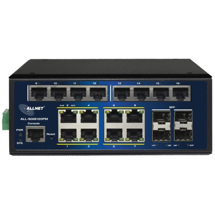 20+4P ALLNET ALL-SGI8120PM POE M industrial 1