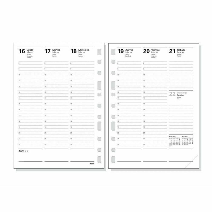 Recharge pour agenda Finocam MULTIFIN 2026 15,5 x 21,5 cm 2