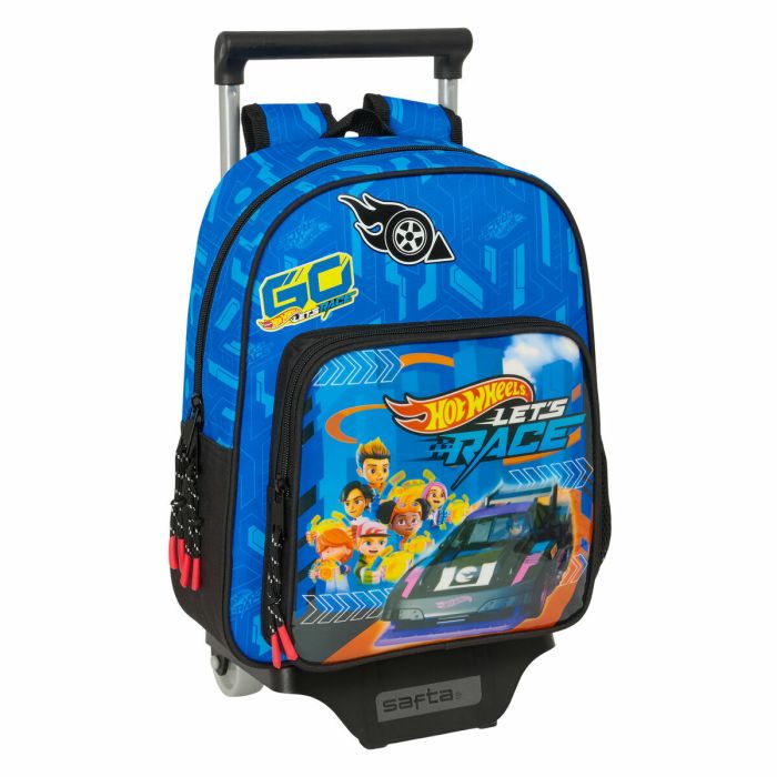 Cartable à roulettes Hot Wheels Let's race Bleu Noir 27 x 10 x 67 cm