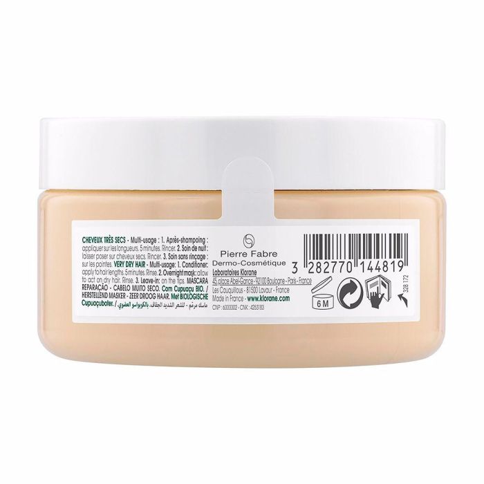 Klorane Al Cupuaçu Bio Masque Réparateur Cheveux Très Secs 150 mL 1