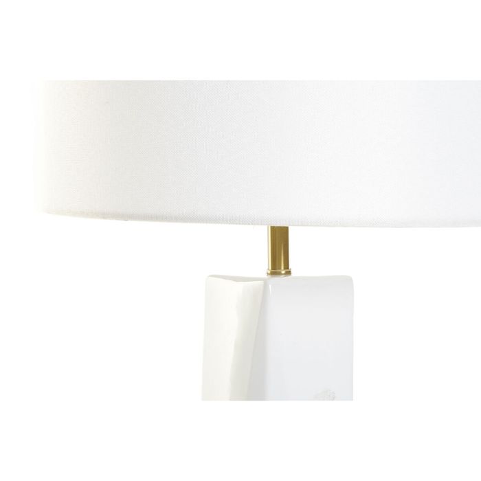 Lampe de bureau DKD Home Decor 8424001847242 33 x 33 x 67 cm Céramique Doré Métal Blanc 220 V 50 W 2
