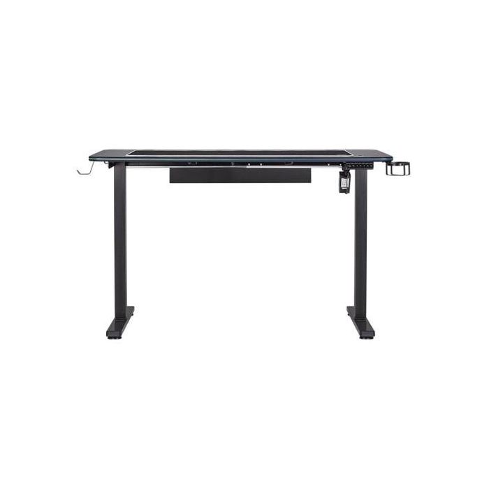 Thermaltake GT120 RGB Bureau Gamer avec Rétroéclairage LED, Plateau en Fibre de Carbone, Réglage Hauteur Électrique (45 cm), Charge 80 kg, 120 x 60 cm, Noir