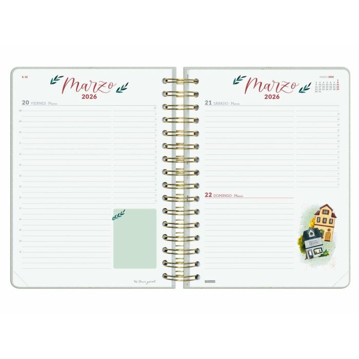 Agenda Finocam THE FLOWER JOURNAL A5 15,5 x 21,2 cm Vert 2026 4