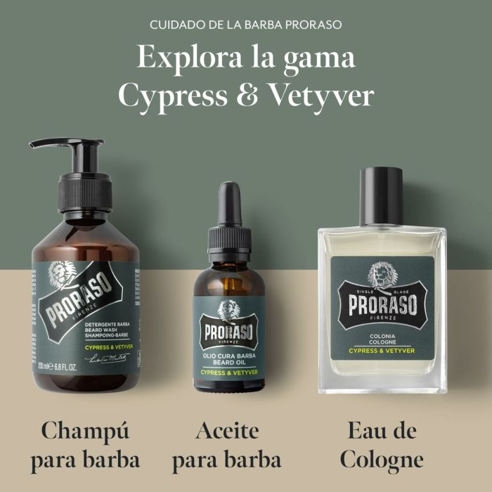 Ensemble pour le Soin de la Barbe Proraso Cypress & Vetyver 3 Pièces 2