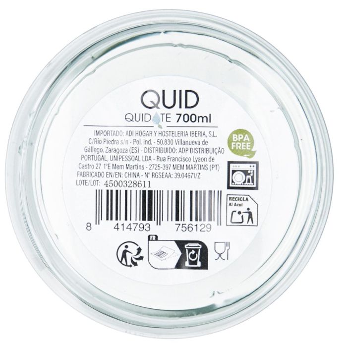 Botella Transporte Plástico Quidate Quid 700 mL (12 Unidades) 2