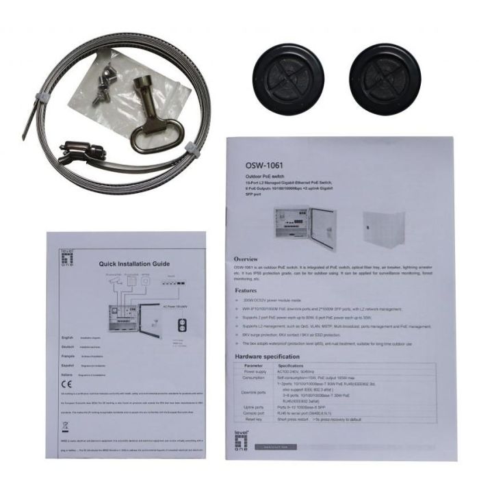 Switch 10x GE OSW-1031. 8x Outputs 802.3at/af PoE 3