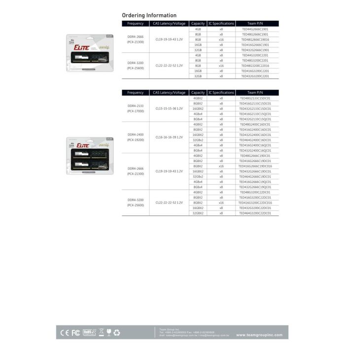 Mémoire RAM Team Group TED416G3200C2201 1 Mémoire RAM Team Group TED416G3200C2201 1