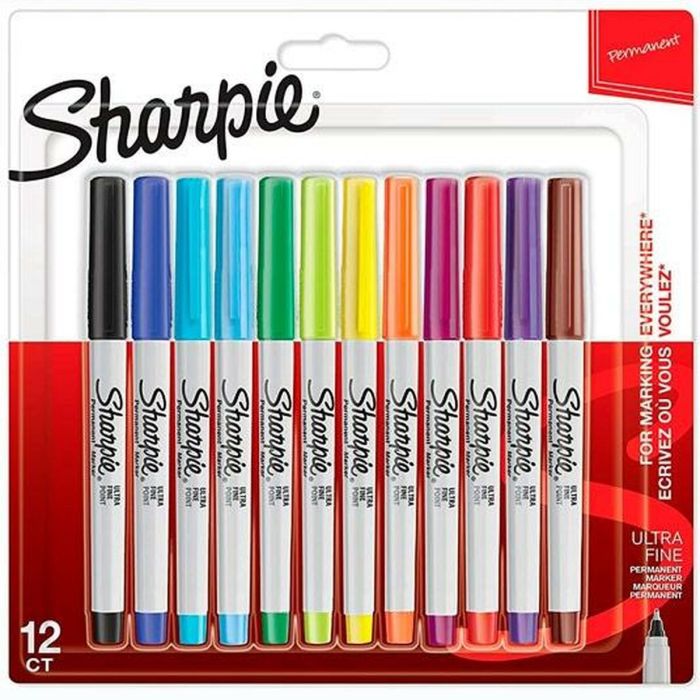 Ensemble de Marqueurs Sharpie Multicouleur 12 Pièces 0,5 mm (12 Unités) 1