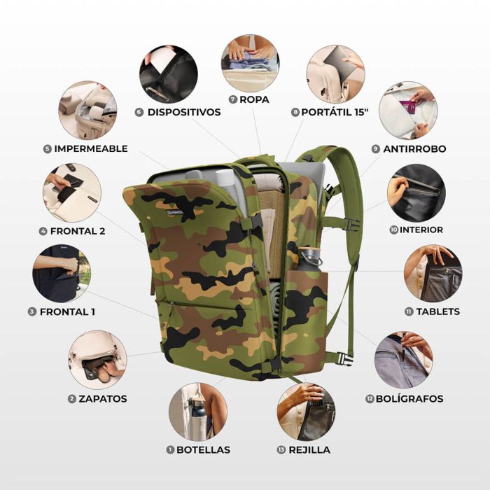 Sac à dos de Sport Numada explorer b40 Imprimé 20 L 40 x 25 x 20 cm Camouflage 7 Sac à dos de Sport Numada explorer b40 Imprimé 20 L 40 x 25 x 20 cm Camouflage 7