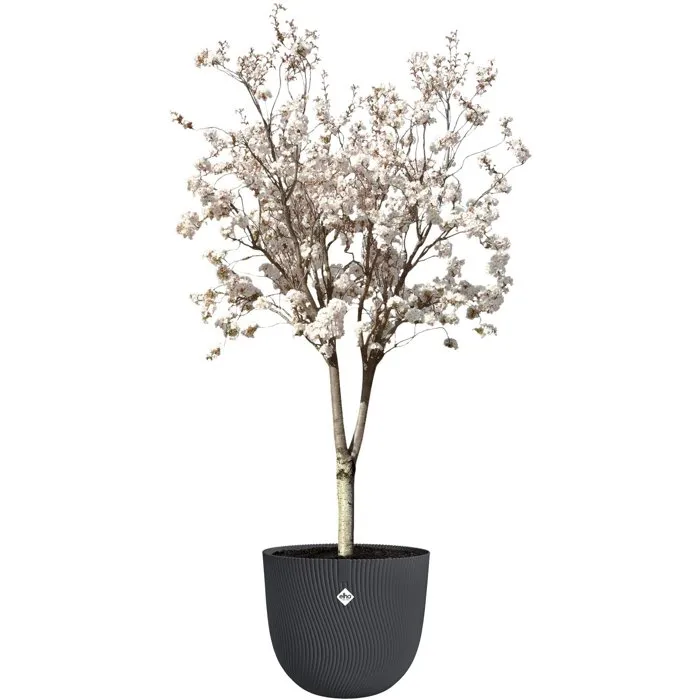 ELHO Pot de fleurs Sereh Rond 60 - 110 L - Ø 59 x H 51 cm - Noir - Intérieur/Extérieur - 100% recyclé ELHO Pot de fleurs Sereh Rond 60 - 110 L - Ø 59 x H 51 cm - Noir - Intérieur/Extérieur - 100% recyclé