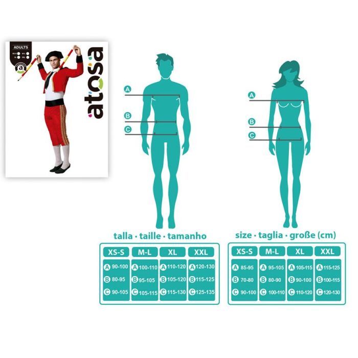 Déguisement Torero Rouge Adulte Traje De Luces Taille M-L, Inclut Veste, Pantalon, Chemise, Chapeau, Ceinture, Cravate et Détails Dorés