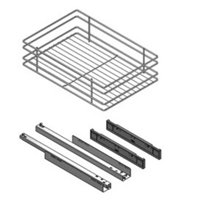 Bandeja Multiuso Classic M300 H120 Cromo  Con Guia Oculta Ca, Extracción Total 30Kg. Sp16-19. Altura (H) 120 Modulo Modulo 350 Menage Confort 2