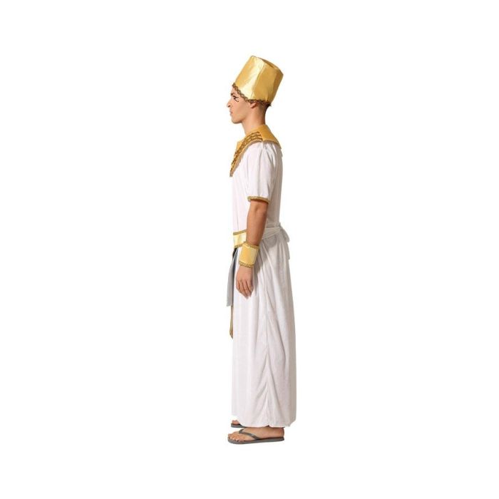 Déguisement Homme Adulte Pharaon Égyptien Blanc XXL - Costume 6 Pièces en Polyester pour Carnaval et Fête