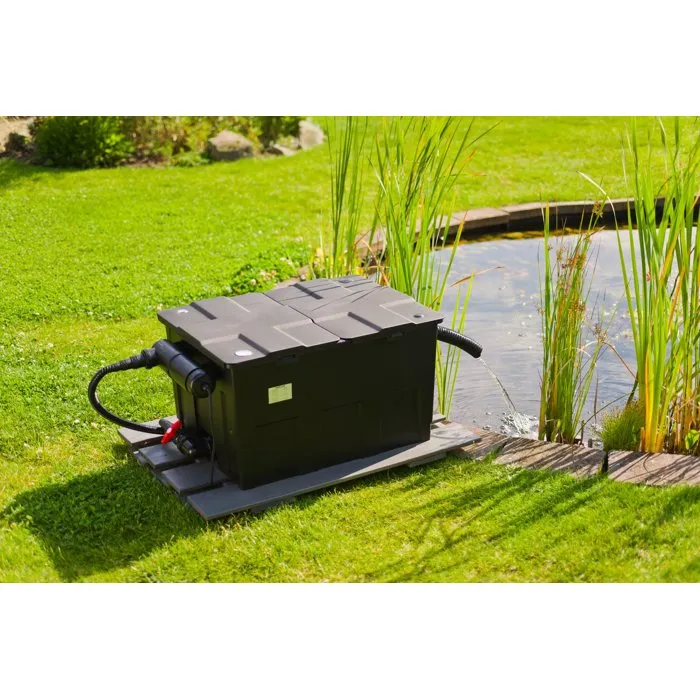 Ubbink SmartClear 12000 BasicSet - Filtre gravitaire pour bassin 12000L (avec poissons) / 24000L, avec stérilisateur UV-C 18W intégré, 2 chambres, 120 litres