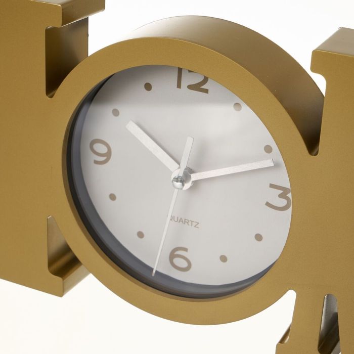 Horloge de table HOME Doré Plastique 39 x 3,5 x 15 cm 3 Horloge de table HOME Doré Plastique 39 x 3,5 x 15 cm 3