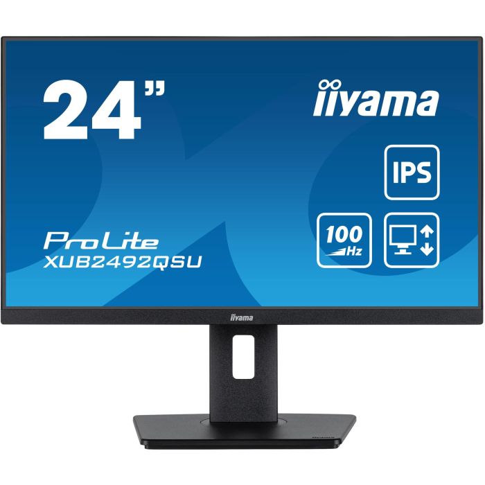 61cm/24" (2560x1440) iiyama ProLite XUB2492QSU-B1 16:9 WQHD IPS 0,5ms 100Hz HDMI DP USB Speaker Pivot Black 1