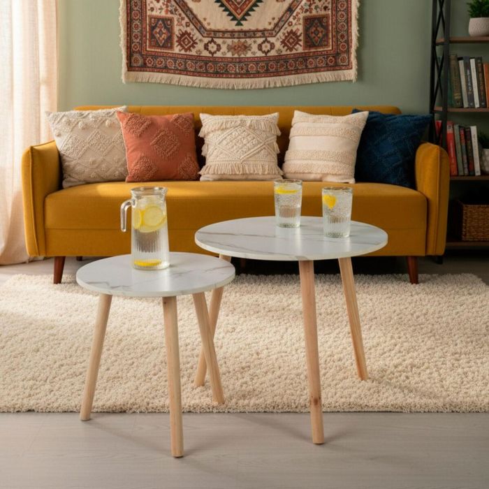 Jeu de 2 tables Max Home Blanc 48 x 45 x 48 cm 2