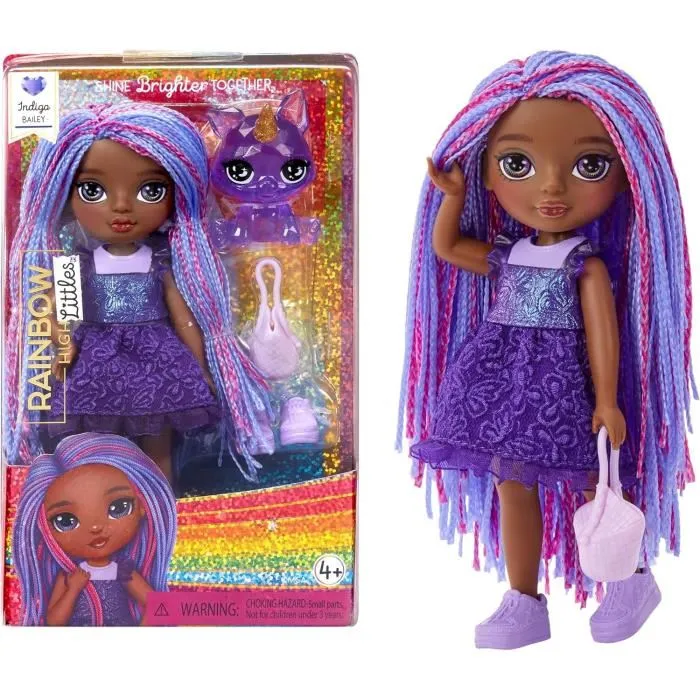 Rainbow High Poupée Littles 15 cm avec Animal de Compagnie Violet Foncé - Dès 4 ans - LIT35051531241 4