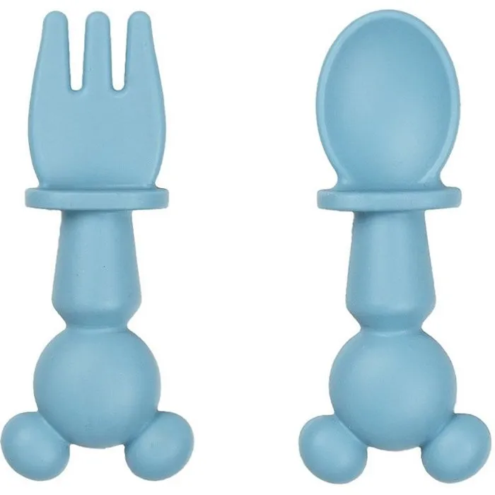 Thermobaby Set de 2 couverts en silicone Mickey 2 PCS - Couverts d'apprentissage pour bébé Thermobaby Set de 2 couverts en silicone Mickey 2 PCS - Couverts d'apprentissage pour bébé