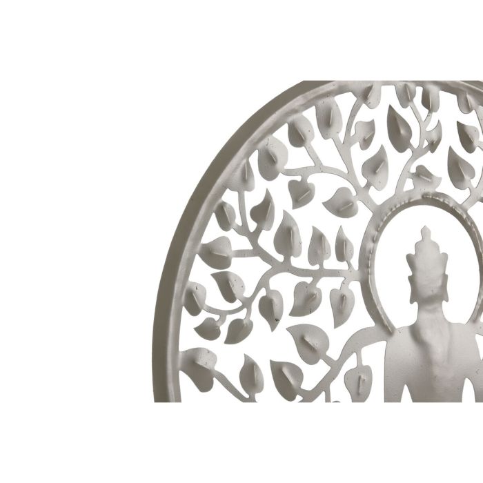 Décoration Suspendue Home ESPRIT Bleu Blanc Gris Rose Fer Arbre Buda Oriental 33 x 1 x 77 cm (4 Unités) 3