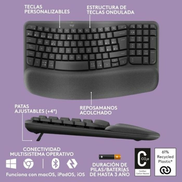 Clavier Logitech 920-012296 Graphite Espagnol QWERTY 9