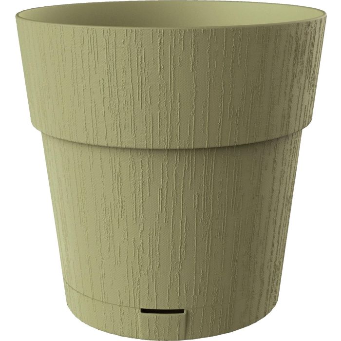 Stefanplast Pot de fleurs ETHICA avec réserve d'eau - 2 litres - 40 x H 39 cm - Vert olive - Jardinage et décoration