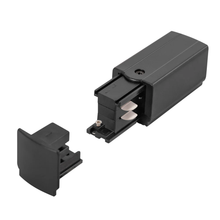 Connecteur Initial pour Rail Triphasé Noir pour Connexion Électrique 0