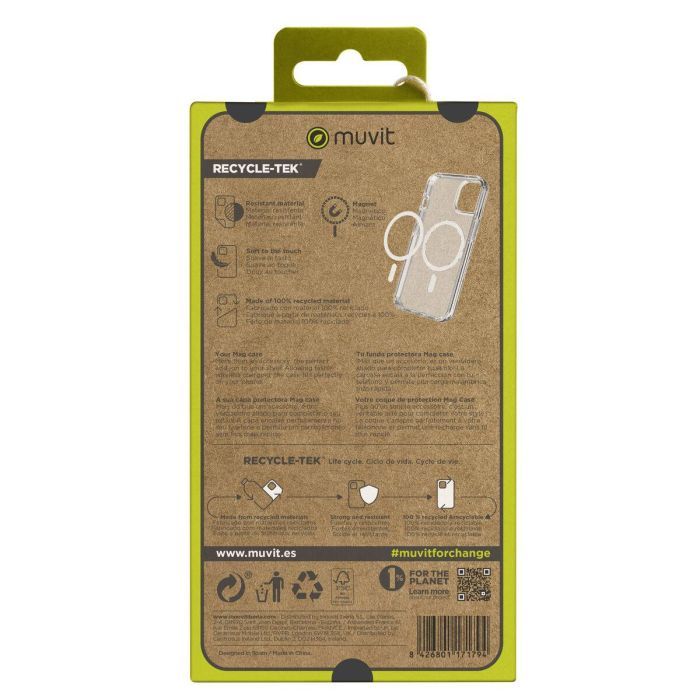 Protection pour téléphone portable Muvit for Change iPhone 15 Pro Max Clear Magnétique 1