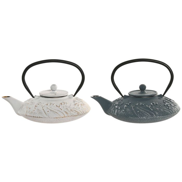 Théière Home ESPRIT Bleu Blanc Acier inoxydable Fer 800 ml (2 Unités) 0 Théière Home ESPRIT Bleu Blanc Acier inoxydable Fer 800 ml (2 Unités) 0