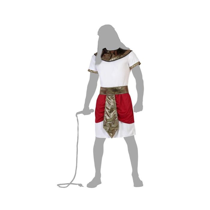 Déguisement Homme Adulte Égyptien Pharaon Rouge M-L - Costume de Fête 3 Pièces en Polyester