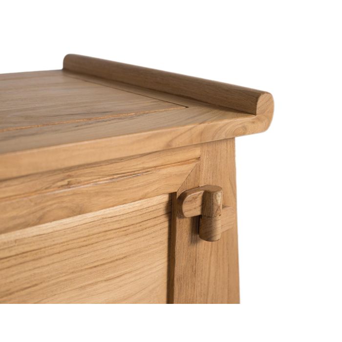 GINER Y COLOMER Coffre de Rangement en Bois de Teca Massif, Style Oriental, Finition Naturelle, L 114 x P 40 x H 42 cm GINER Y COLOMER Coffre de Rangement en Bois de Teca Massif, Style Oriental, Finition Naturelle, L 114 x P 40 x H 42 cm