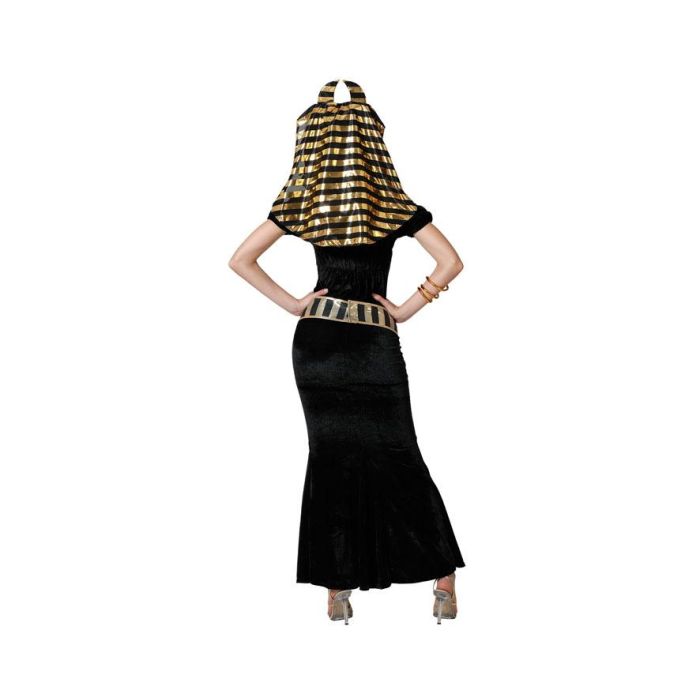 Costume Égyptien Femme Adulte Noir - Déguisement pour Fête et Carnaval avec Robe, Ceinture et Tête