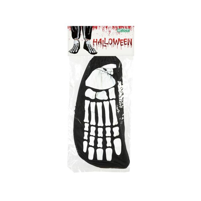 Accessoire déguisement adulte - Chaussettes squelette noir et blanc en polyester pour Halloween, carnaval et fêtes déguisées