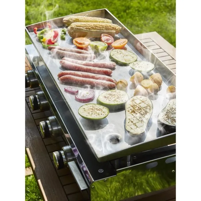 Cookingbox - Plancha à gaz 4 brûleurs - Acier inoxydable - Surface de cuisson XXL 84 x 34 cm - 10 kW 3 Cookingbox - Plancha à gaz 4 brûleurs - Acier inoxydable - Surface de cuisson XXL 84 x 34 cm - 10 kW 3