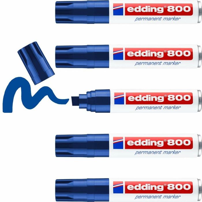 Marqueur permanent Edding 800 Bleu (5 Unités) 2