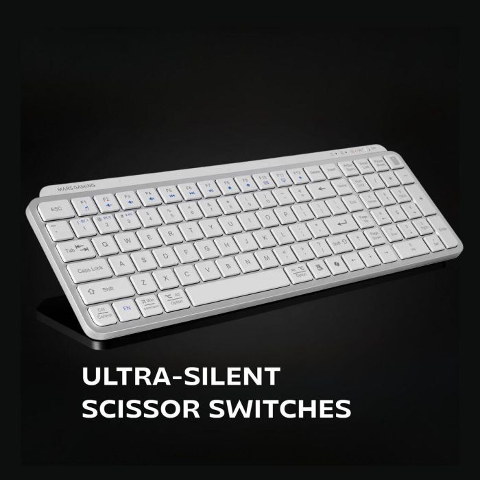Clavier sans fil Mars Gaming MKSILENKEYSWES Blanc Espagnol Qwerty 2