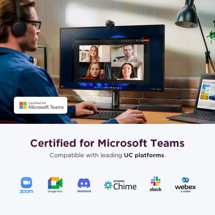 Webcam Lenovo 4XC1Q25245 Full HD 4