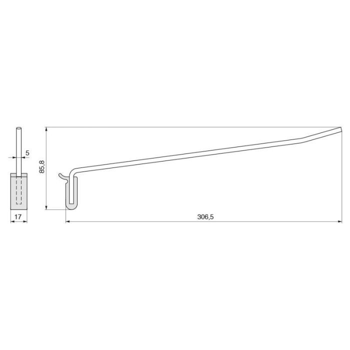 Enganche Colgador Expositor Recto L306 Zobal 1