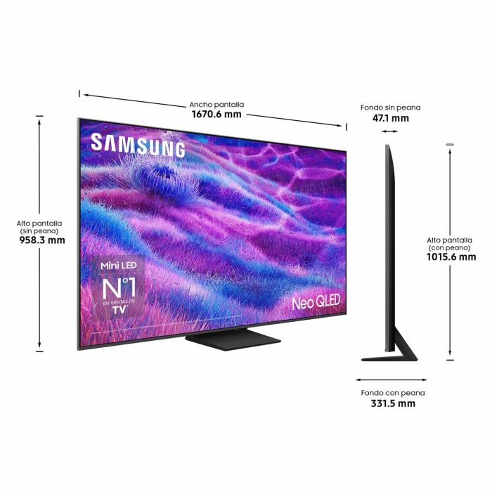 TV intelligente Samsung TQ75QN80FAUXXC 75" 4K Ultra HD HDR Neo QLED 9